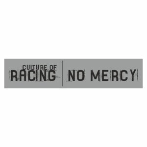 Полоса на лобовое стекло "RACING NO MERCY", серебро, 1600 х 170 мм