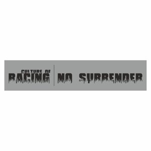 Полоса на лобовое стекло "RACING NO SURRENDER", серебро, 1300 х 170 мм