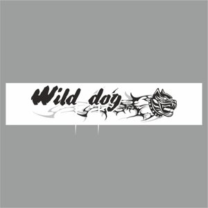 Полоса на лобовое стекло "Wild dog", белая, 1600 х 170 мм