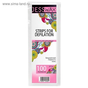 Полоски для депиляции JessWax, размер 7 x 20 см, 100 шт.