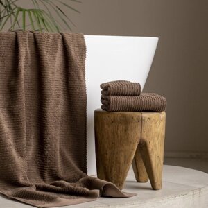 Полотенце махровое «Лайн», размер 30х50 см, цвет коричневый