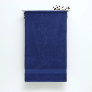 Полотенце махровое с бордюром 70х140 см, DARK BLUE, хлопок 100%440г/м2