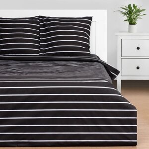 Постельное бельё Этель Евро Black stripes 200х217 см, 220х240 см, 70х70 см-2 шт, 100% хлопок, поплин