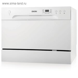 Посудомоечная машина BBK 55-DW012D класс А, 6 комплектов, 6 программ, 55 см, белая