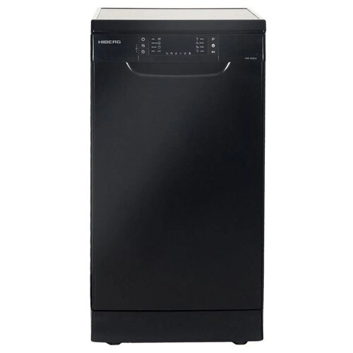 Посудомоечная машина HIBERG F48 1030 B, класс А, 10 комплектов, 8 программ, чёрная