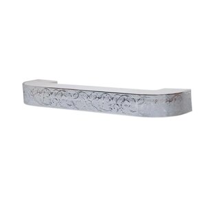 Потолочный карниз двухрядный «Вензель», 280 см, цвет серебро светло-серый