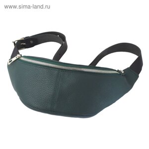 Поясная сумка, отдел на молнии, регулируемый ремень, цвет зеленый