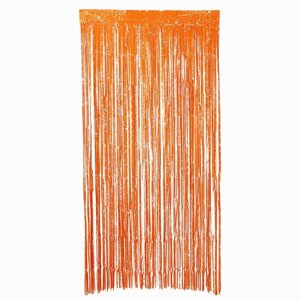Праздничный занавес «Дождик» со звёздами, р. 200 х 100 см, оранжевый