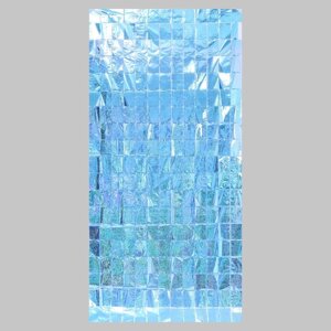 Праздничный занавес голография, 100 200 см., цвет голубой