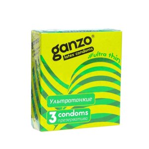 Презервативы «Ganzo» Ultra thin, ультра тонкие, 3 шт.