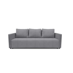 Прямой диван «Алиса 4», еврокнижка, рогожка solta, цвет grey