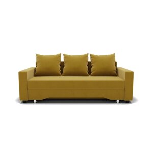 Прямой диван «Квадро 3», механизм еврокнижка, велюр, цвет селфи 08