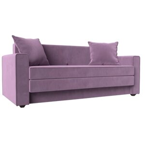 Прямой диван «Лига 012», механизм раскладной, микровельвет, цвет сиреневый