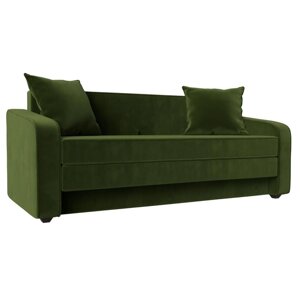 Прямой диван «Лига 013», механизм раскладной, микровельвет, цвет зелёный