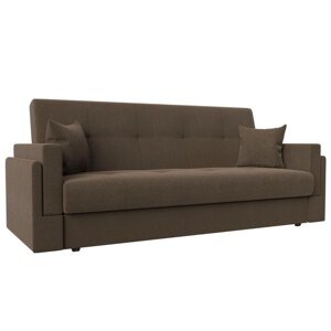 Прямой диван «Лига 015», механизм книжка, рогожка, цвет коричневый