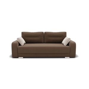 Прямой диван «Модерн 1», механизм пантограф, велюр, цвет селфи 03 / подушки 01