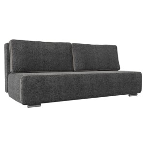 Прямой диван «Уно», еврокнижка, рогожка, цвет серый / кант бежевый