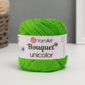 Пряжа "Bouquet Unicolor" 100% хлопок 200м/100г (3219 салат яркий)