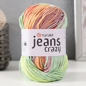 Пряжа "Jeans crazy" 55% хлопок, 45% акрил 160м/50гр (8202 принт)