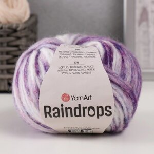 Пряжа "Raindrops" 18% шерсть, 35% полиамид, 47% акрил 115м/50гр (2914 сирень меланж)