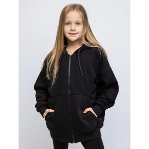 Пуловер на молнии детский, рост 110 см, цвет чёрный