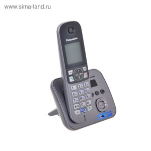 Радиотелефон Panasonic Dect KX-TG6821RUM, автоответчик, АОН, серый металлик