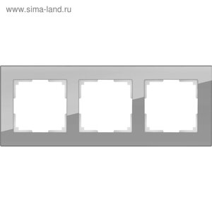 Рамка на 3 поста WL01-Frame-03, цвет серый, материал стекло