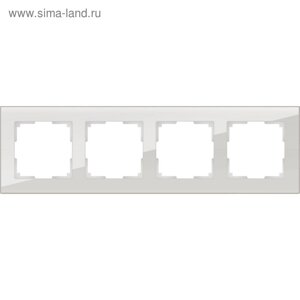 Рамка на 4 поста WL01-Frame-04, цвет дымчатый, материал стекло