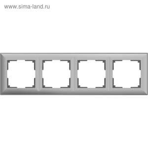 Рамка на 4 поста WL14-Frame-04, цвет серебряный