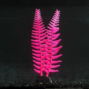 Растение силиконовое аквариумное, светящееся в темноте, 8 х 23 см, розовое