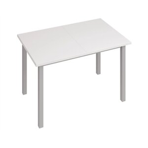 Раздвижной стол «Фристайл 3», 1000/1420632745 мм, ЛДСП / стекло / металл, цвет белый