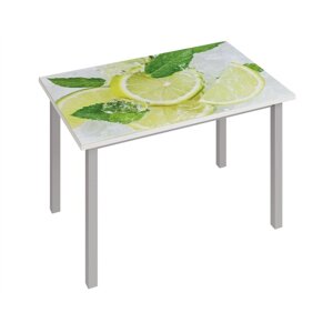 Раздвижной стол «Фристайл 3», 1000/1420632745 мм, ЛДСП / стекло / металл, цвет лайм