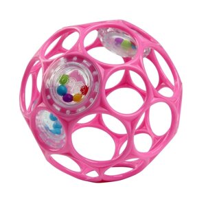 Развивающая игрушка Bright Starts, мяч Oball, с погремушкой, цвет розовый