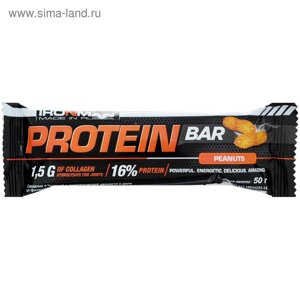 Россия "IRONMAN" Батончик "Protein Bar" с коллагеном, 50 г (Орех / тёмная глазурь)