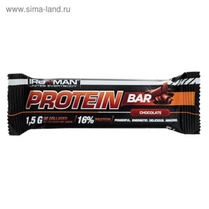 Россия "IRONMAN" Батончик "Protein Bar" с коллагеном, 50 г (Шоколад / тёмная глазурь)