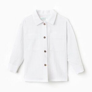 Рубашка для девочки KAFTAN Linen, р. 28 (86-92см) белый