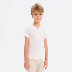 Рубашка для мальчика MINAKU: Cotton Collection цвет белый, рост 116