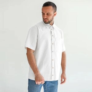 Рубашка мужская, цвет белый, размер 56