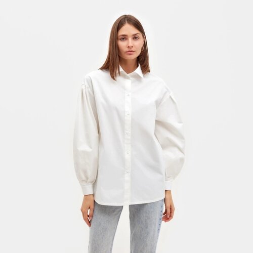 Рубашка женская с объёмными рукавами MINAKU: Casual Collection цвет белый, р-р 42