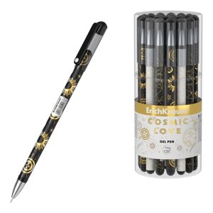 Ручка гелевая ErichKrause Magic Sky Stick, узел 0.38 мм, грип, чёрная
