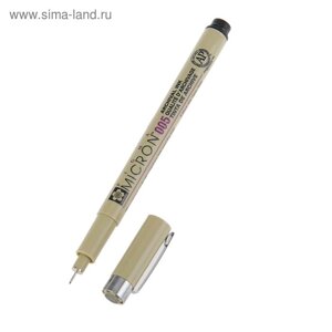 Ручка капиллярная для черчения Sakura Pigma Micron 005 линер 0.2 мм, черный, высокое содержание пигмента)