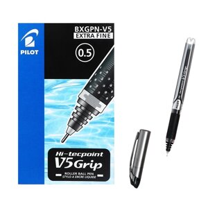 Ручка-роллер PILOT Hi-Tecpoint V5 Grip, узел-игла 0.5 мм, чёрный