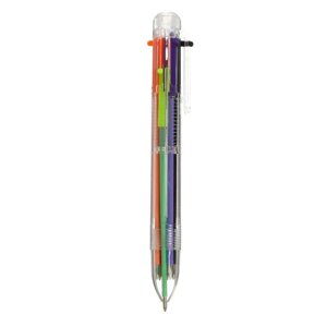 Ручка шариковая, автоматическая, 6-ти цветная, корпус прозрачный