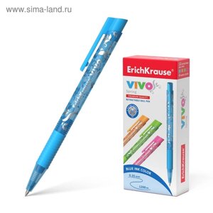 Ручка шариковая автоматическая VIVO Spring, узел 0.7 мм, чернила синие, резиновый упор, длина линии письма 1200 метров, микс