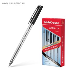 Ручка шариковая Erich Krause ULTRA-10, узел-игла 0.7 мм, толщина линии 0,26 мм, чернила чёрные, длина линии письма 2000 метров