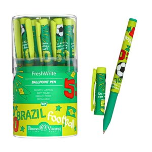 Ручка шариковая FreshWrite "Футбол. Чемпионы. Бразилия", 0,7 мм, синие чернила