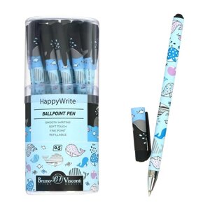 Ручка шариковая HappyWrite "Друзья. Киты", 0,5 мм, синие чернила
