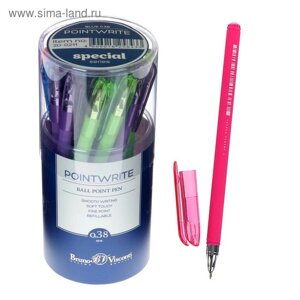 Ручка шариковая PointWrite Special, узел 0.38 мм, синие чернила, матовый корпус Silk Touch, МИКС