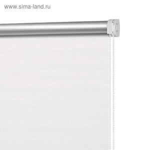 Рулонная штора блэкаут «Штрих белый», 80х175 см, цвет белый