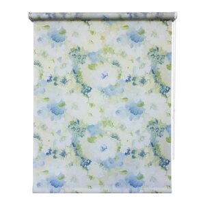 Рулонная штора «Пионы», 200х175 см, цвет голубой
